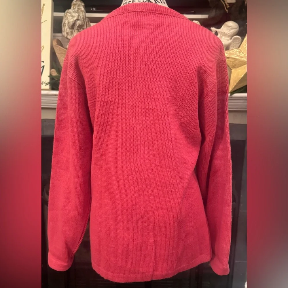 Vintage Pink Haymaker Cardigan Acrylic Gold Buttons Front Pocket Small Medium 36 - Picture 6 of 7